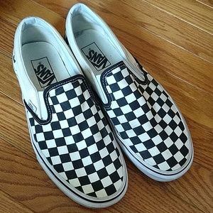 VANS black and white checkerboard slip ons